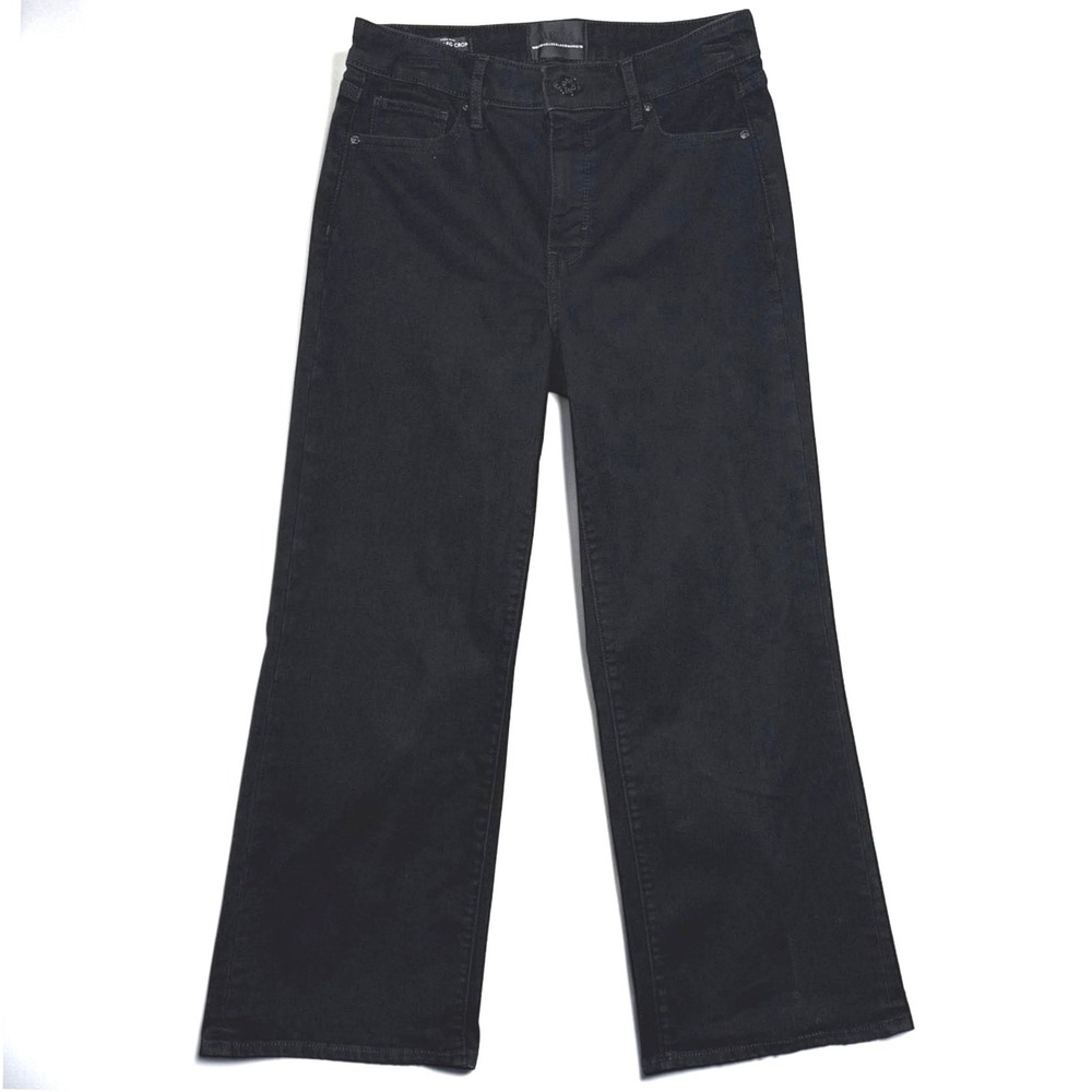WHBM 29X26 4 Wide Leg Crop Black Highrise Jean Capsule Office Minimalist Classic